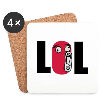 lol - Untersetzer (4er-Set) - Weiß - Vorne