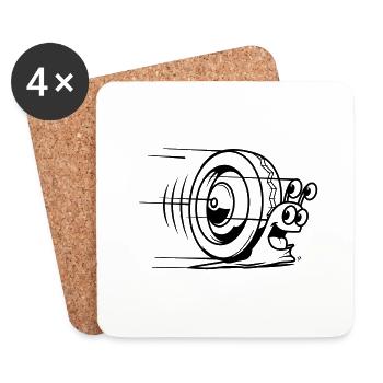 snail speed - Coasters (set of 4) - white - Front