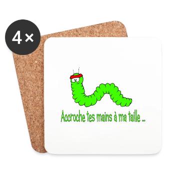 la chenille - Dessous de verre (lot de 4) - blanc - Devant