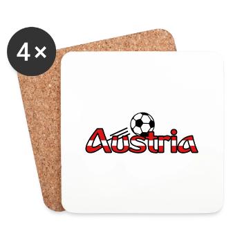 Austria soccer ball in red white red - Coasters (set of 4) - white - Front