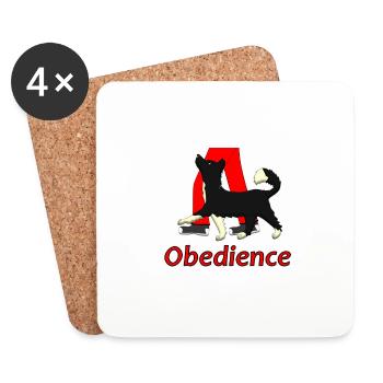 Obedience 1 Border Collie 1 - Coasters (set of 4) - white - Front