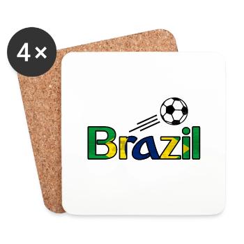 Brazil - football - Coasters (set of 4) - white - Front