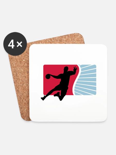 handball - Untersetzer (4er-Set) - Weiß
