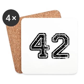 42 - Coasters (set of 4) - white - Front