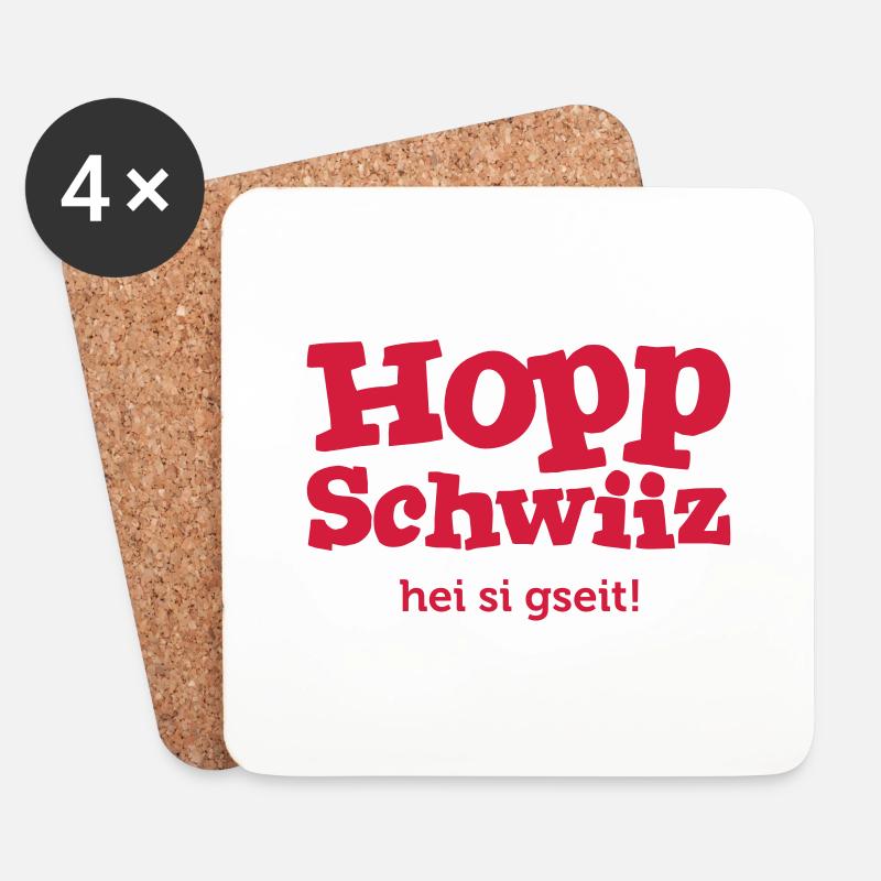 Hopp-Schwiiz hei si gseit - Untersetzer (4er-Set) - Weiß