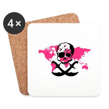 surf pirate - Coasters (set of 4) - white - Front
