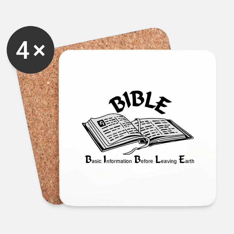 Bibel - Untersetzer (4er-Set) - Weiß