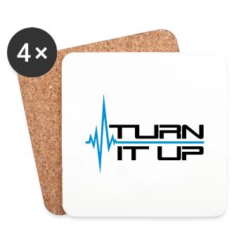 frequenz puls herzschlag turn it up balken striche - Untersetzer (4er-Set) - Weiß - Vorne