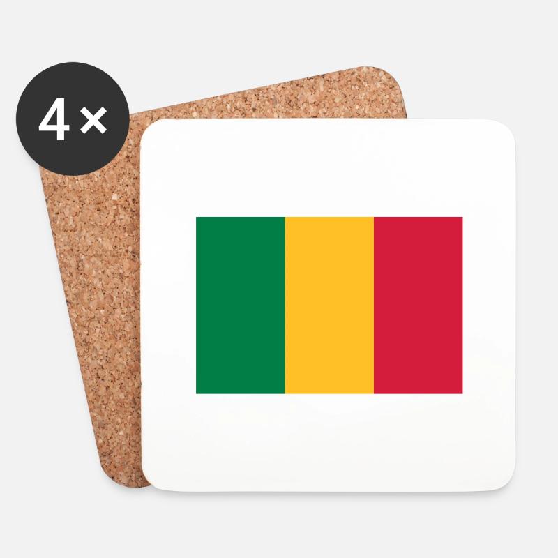 drapeau_mali - Untersetzer (4er-Set) - Weiß