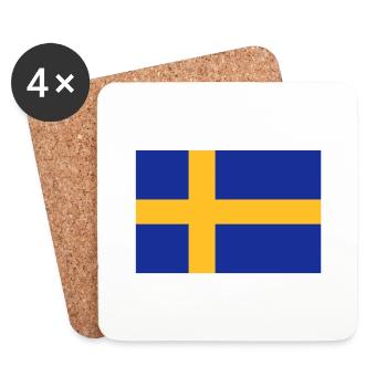 drapeau_suede - Dessous de verre (lot de 4) - blanc - Devant