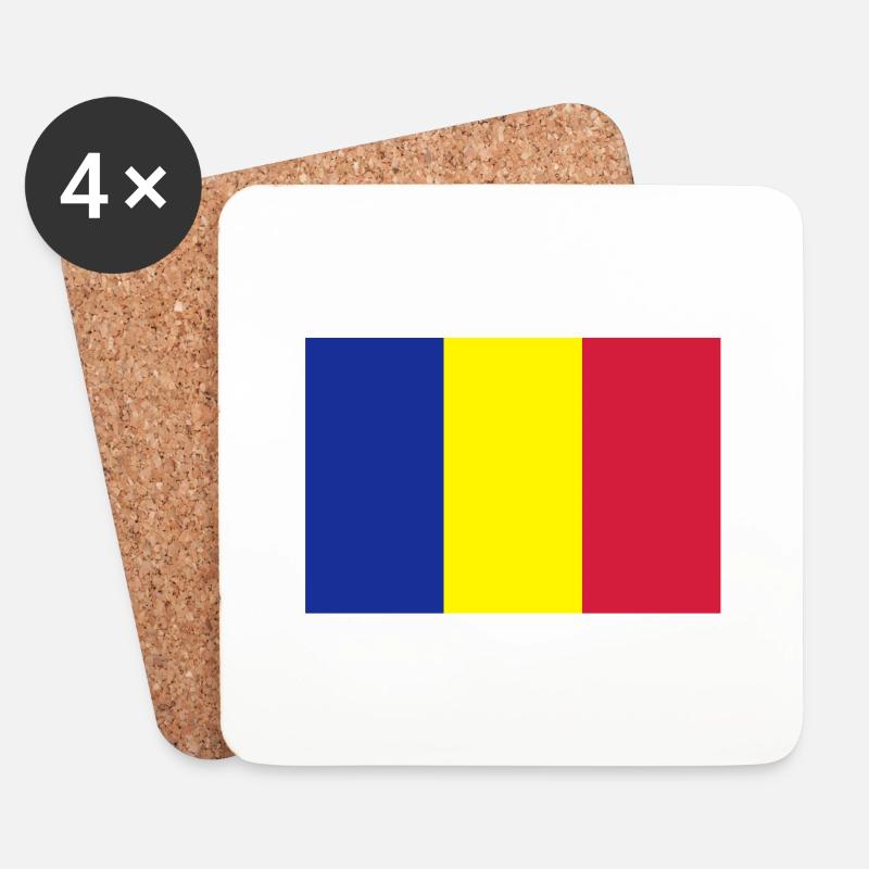 drapeau_roumanie - Untersetzer (4er-Set) - Weiß
