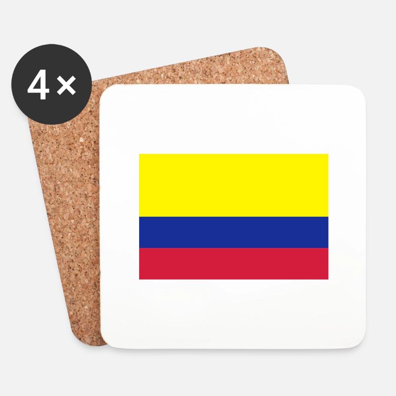 drapeau_colombie - Untersetzer (4er-Set) - Weiß