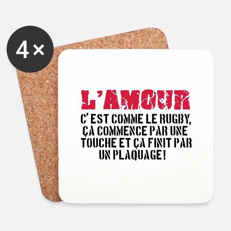 rugby - Coasters (set of 4) - white