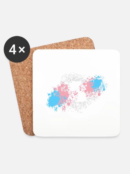 Transgender Pride Blots - Coasters (set of 4) - white