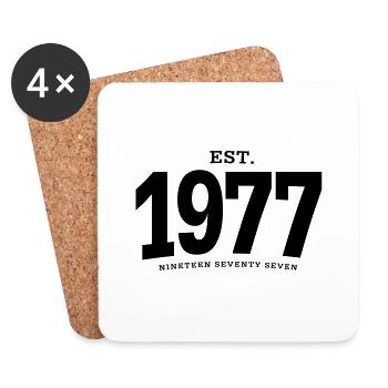 EST. 1977 Nineteen Seventy Seven - Coasters (set of 4) - white - Front