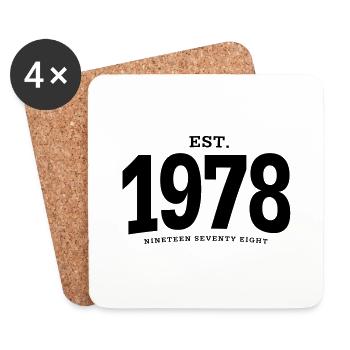 EST. 1978 Nineteen Seventy Eight - Coasters (set of 4) - white - Front