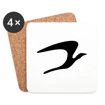 bird_vec_1de - Untersetzer (4er-Set) - Weiß - Vorne