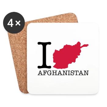 i_love_afghanistan_design_r2 - Untersetzer (4er-Set) - Weiß - Vorne