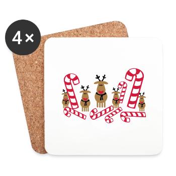 glücklich raindeers - Untersetzer (4er-Set) - Weiß - Vorne