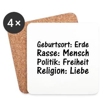 Geburtsort Rasse Politik Religion - Coasters (set of 4) - white - Front