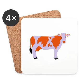 Cow 3 - Coasters (set of 4) - white - Front
