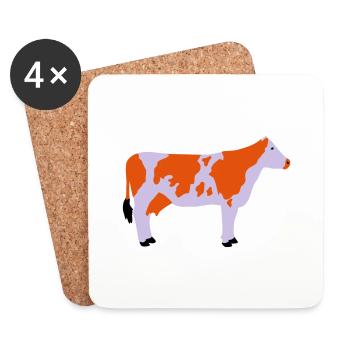 Cow 4 - Coasters (set of 4) - white - Front
