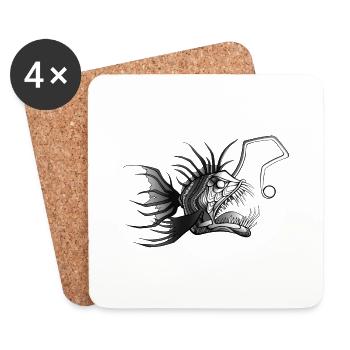 Anglerfisch - Untersetzer (4er-Set) - Weiß - Vorne