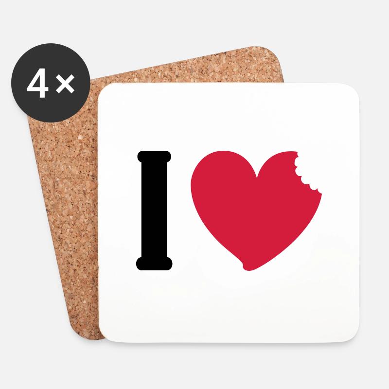 I love eating - Untersetzer (4er-Set) - Weiß