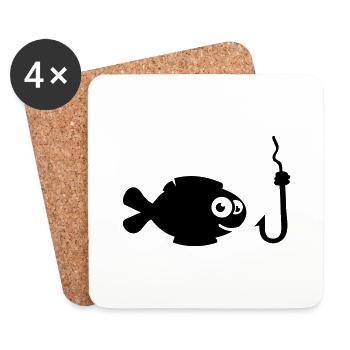 fisch_haken_comic_t1 - Dessous de verre (lot de 4) - blanc - Devant