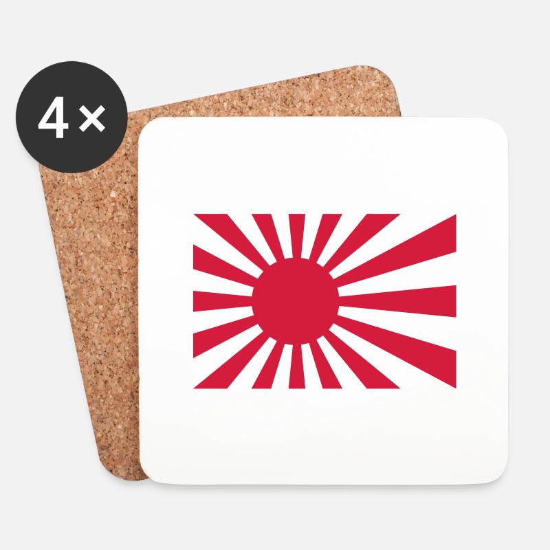 JDM Rising Sun - Untersetzer (4er-Set) - Weiß