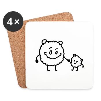 Monster Familie - Untersetzer (4er-Set) - Weiß - Vorne