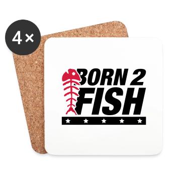 born_2_fish_wo2 - Dessous de verre (lot de 4) - blanc - Devant