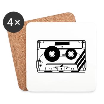audio tape cassette - Coasters (set of 4) - white - Front