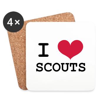 I Love Scouts - Untersetzer (4er-Set) - Weiß - Vorne