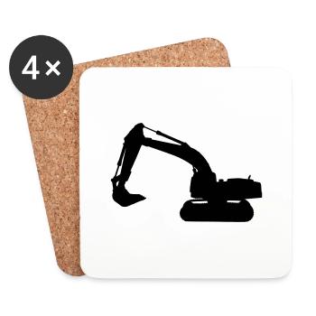 peleteuse engin chantier - Dessous de verre (lot de 4) - blanc - Devant