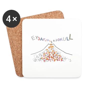 Eyjafjallajoekull - Coasters (set of 4) - white - Front