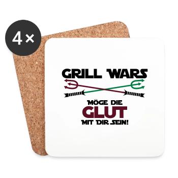 Grill Wars lueur trois couleurs - Dessous de verre (lot de 4) - blanc - Devant