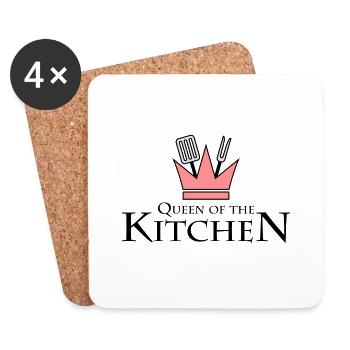 Queen Of The Kitchen - Coasters (set of 4) - white - Front