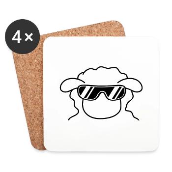 Cool Sheep Head - Dessous de verre (lot de 4) - blanc - Devant