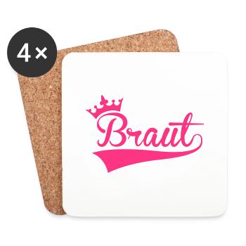 Braut - Untersetzer (4er-Set) - Weiß - Vorne