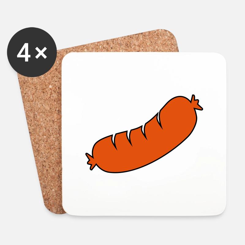 bratwurst - Untersetzer (4er-Set) - Weiß