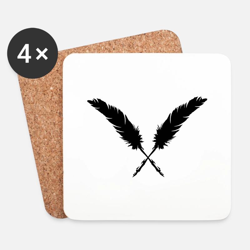 Pen - Coasters (set of 4) - white