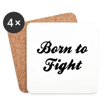 born to fight sports logo - Dessous de verre (lot de 4) - blanc - Devant