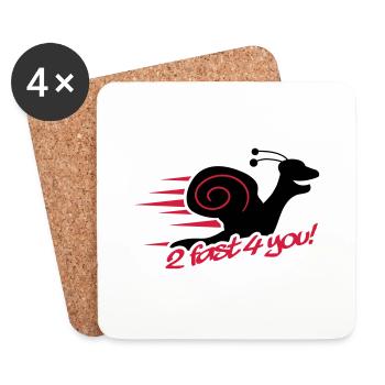 2 Fast 4 You Snail - Dessous de verre (lot de 4) - blanc - Devant