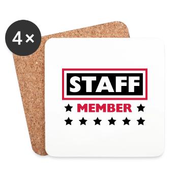 Membre du personnel Amis de l’équipe Logo de l’équipe du personnel - Dessous de verre (lot de 4) - blanc - Devant
