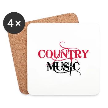 Country Music - Coasters (set of 4) - white - Front