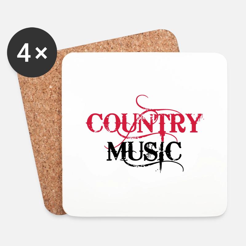 Country Music - Untersetzer (4er-Set) - Weiß