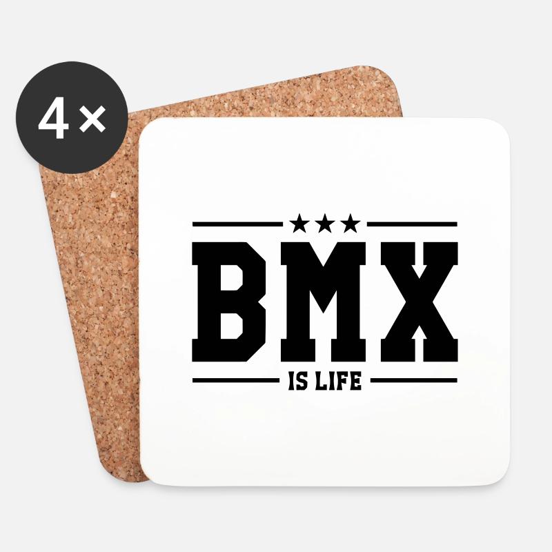 [ BMX is life ] - Untersetzer (4er-Set) - Weiß