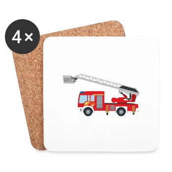 Fire Engine - Coasters (set of 4) - white - Front