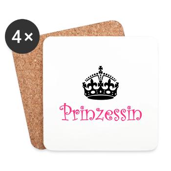 Princess with crown - Coasters (set of 4) - white - Front